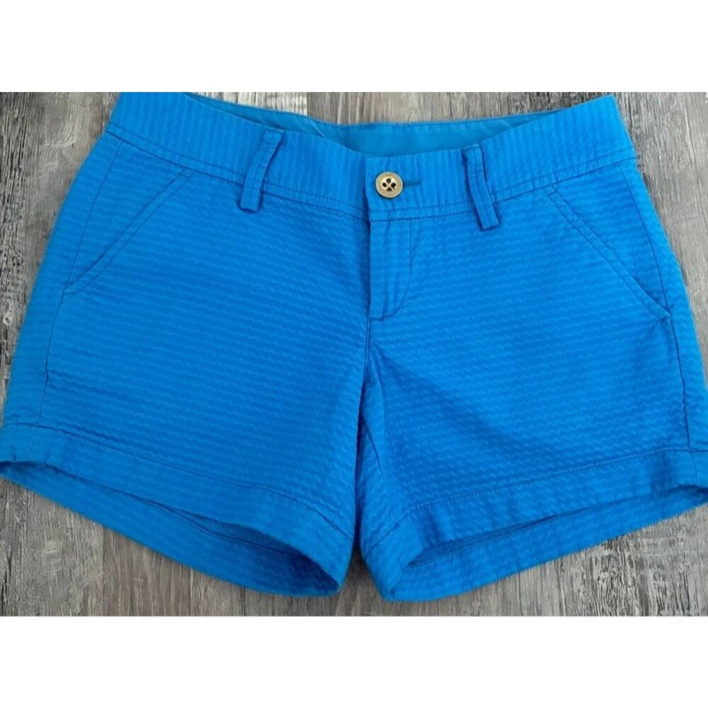 Lilly Pulitzer Callahan Blue Textured Shorts Size 0
